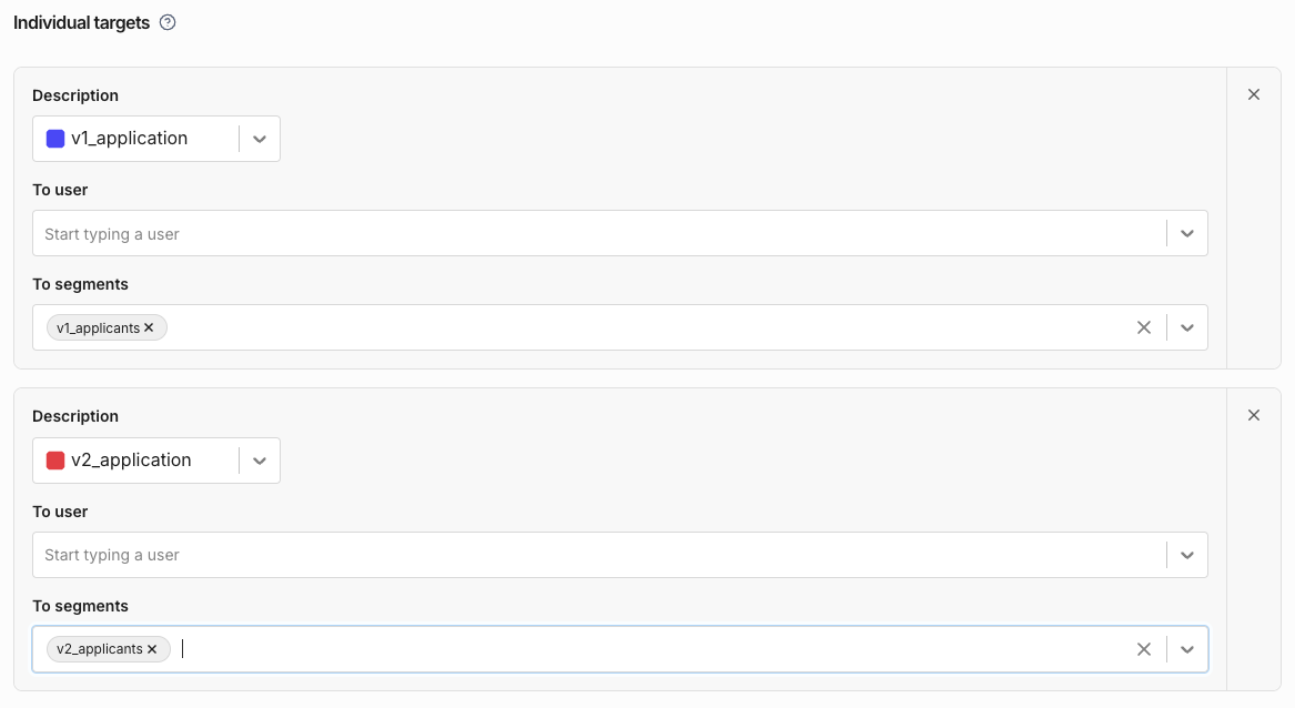 Segment in targeting rule example